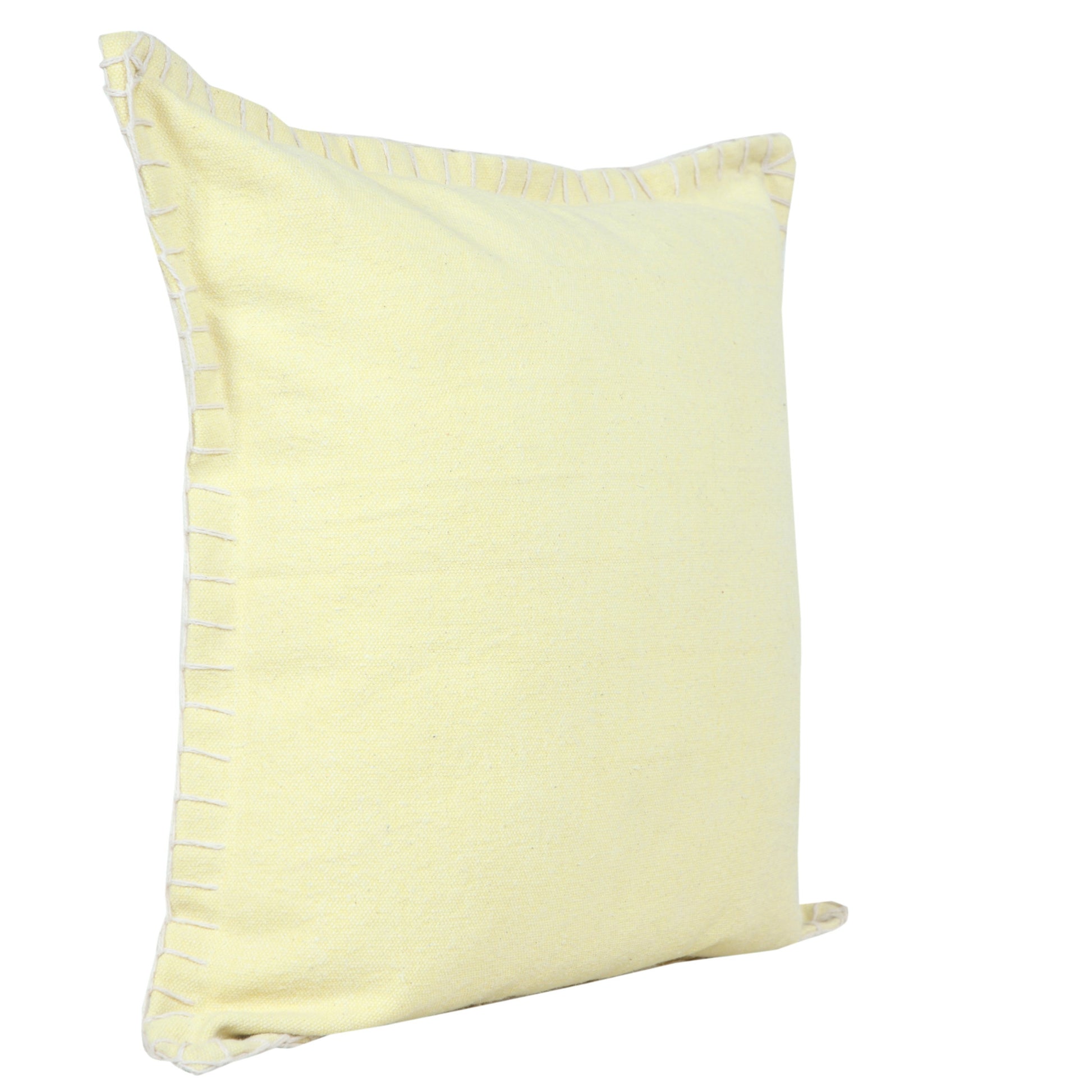 20" Light Yellow Cotton Throw Pillow-2