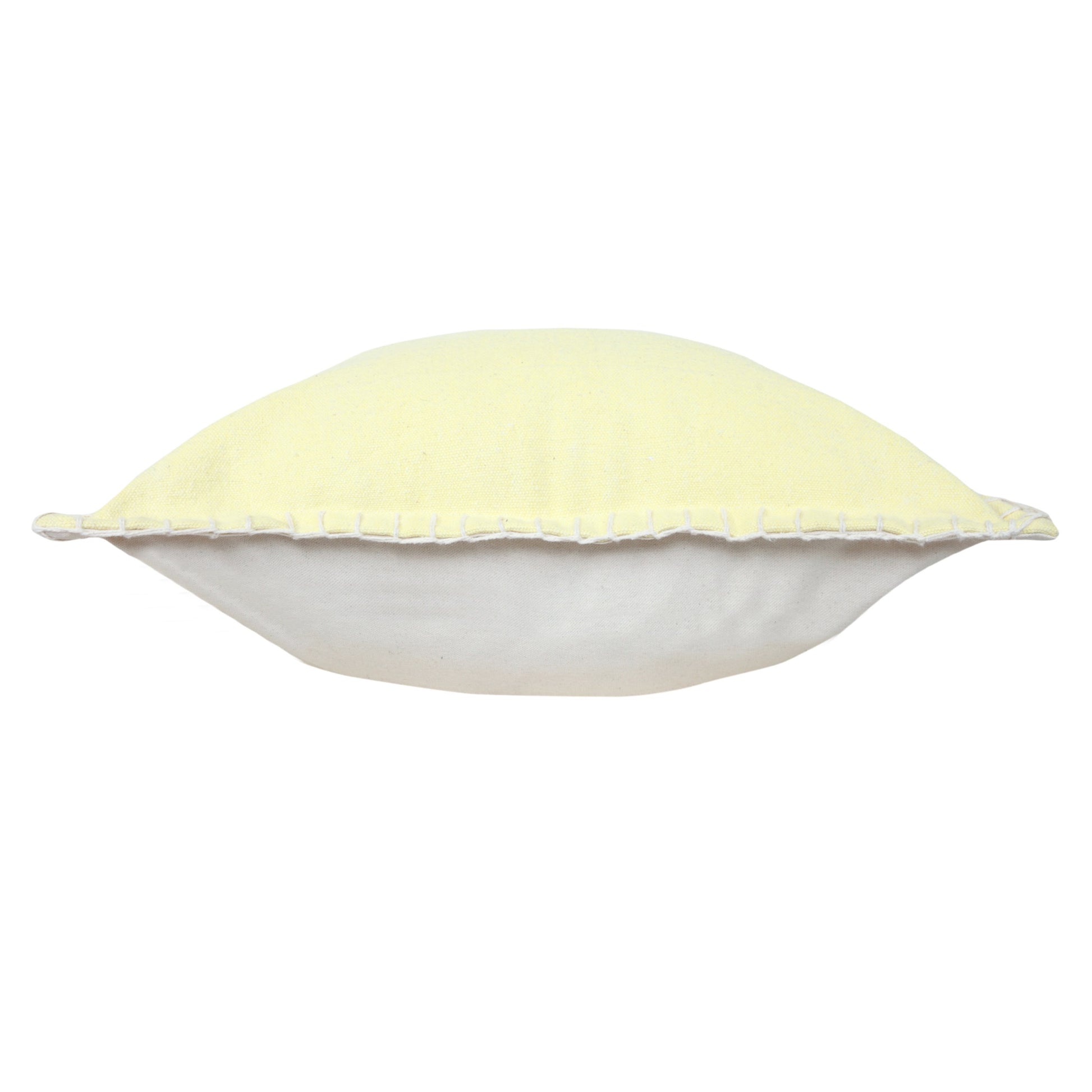 20" Light Yellow Cotton Throw Pillow-4